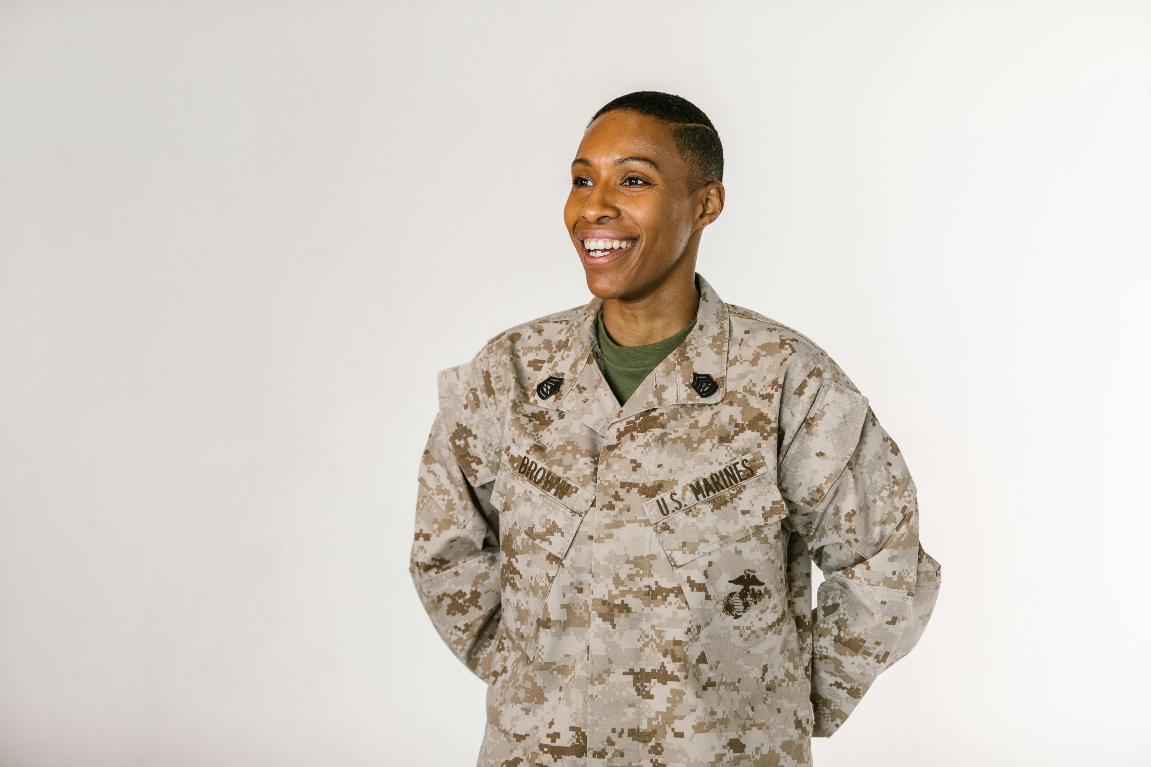 A woman in a U.S. Marine uniform.